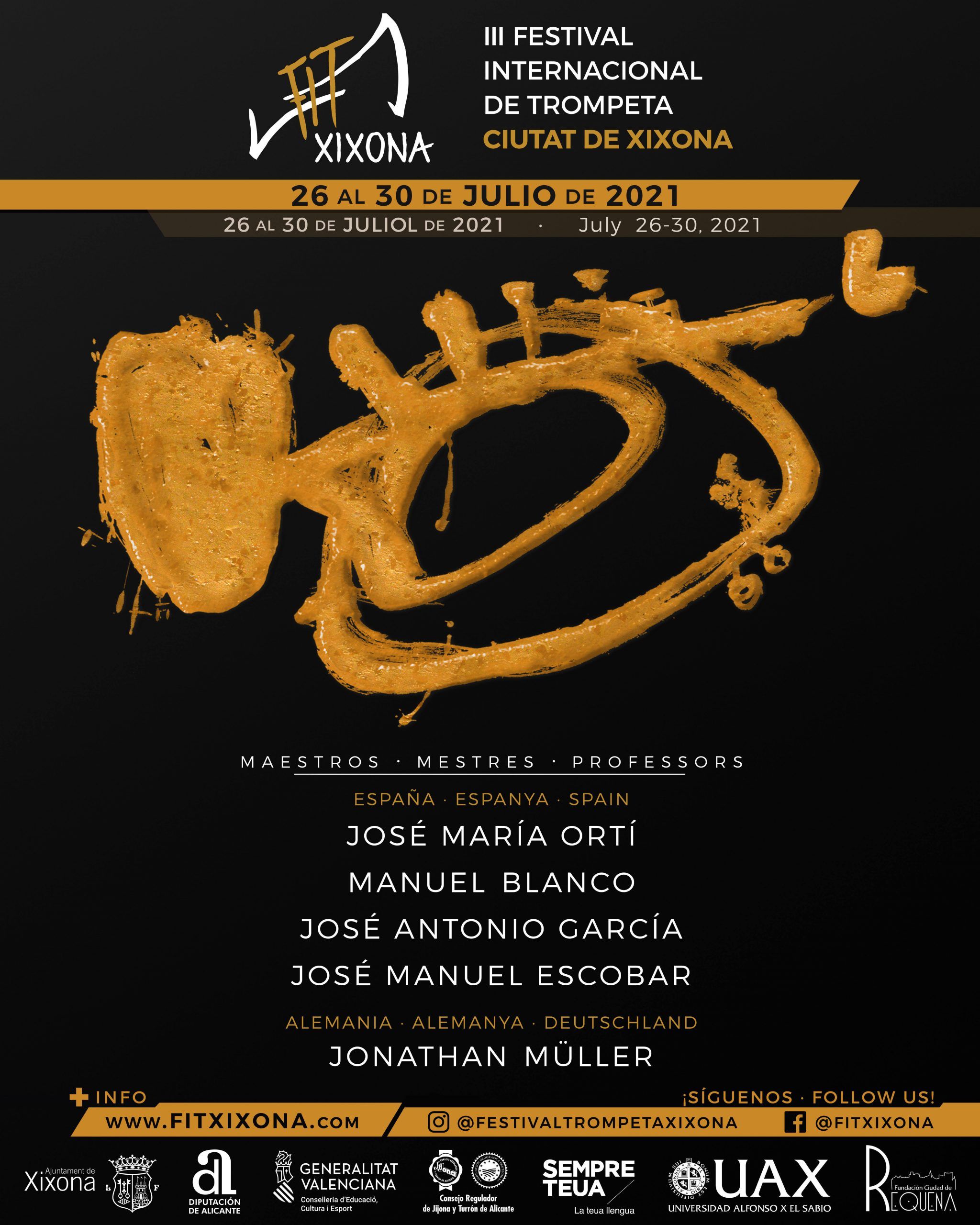 cartel-festival-2021-internacional-de-trompeta-ciutat-de-xixona-diputacion-alicante-generalitat-valenciana-consejo-regulador-del-turrón