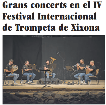 Grans concerts en el IV Festival Internacional de Trompeta de Xixona